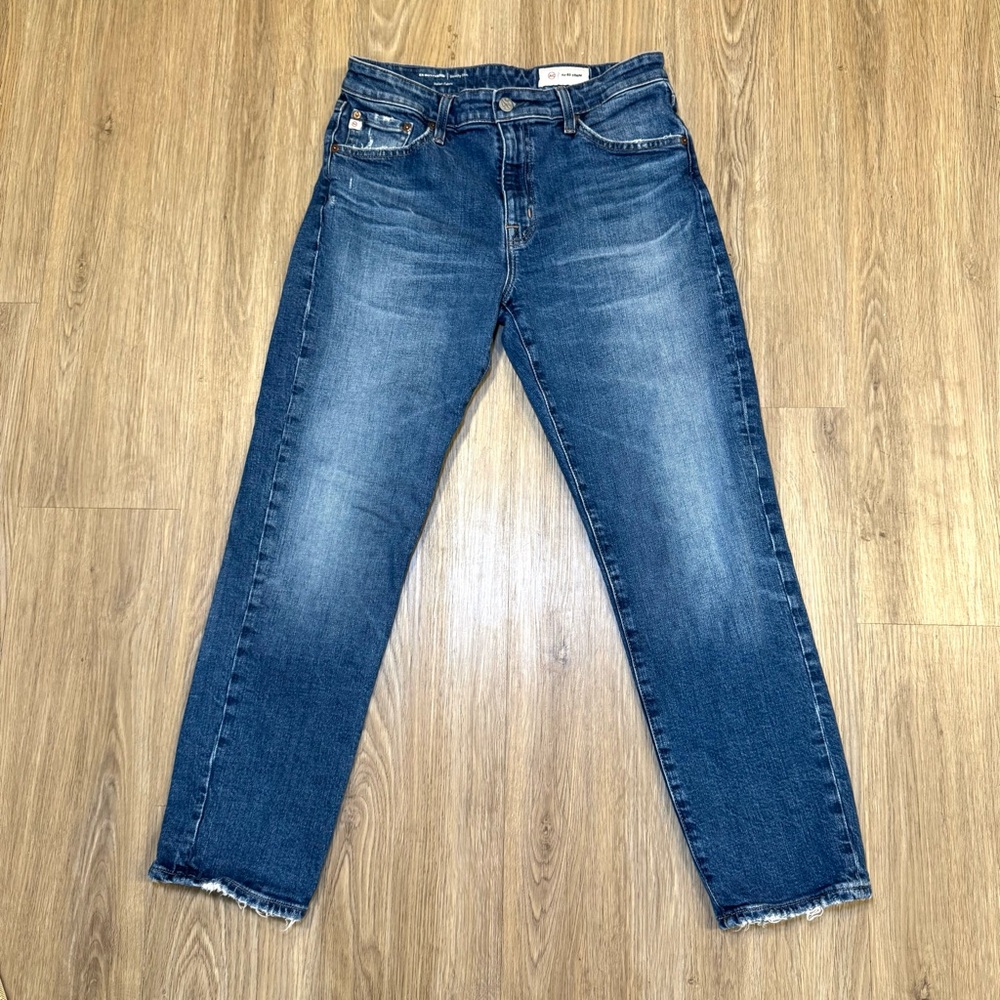 AG-ED Ex-Boyfriend Slouchy Jeans Size 27 Italian Denim Raw Hem - Picture 3 of 16